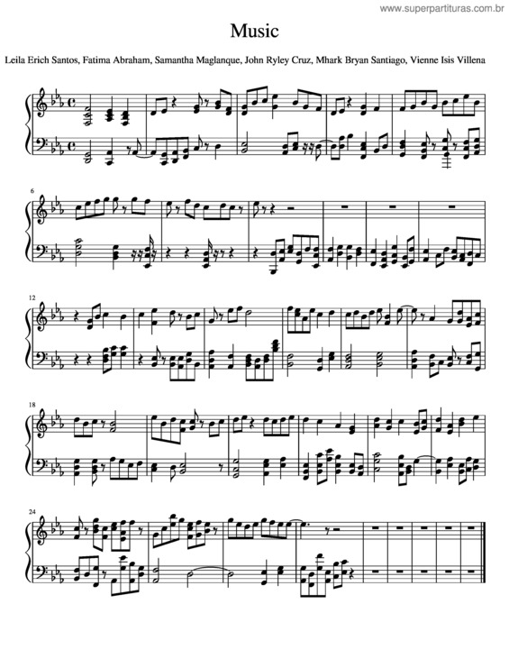 Partitura da música Serenity–Pink