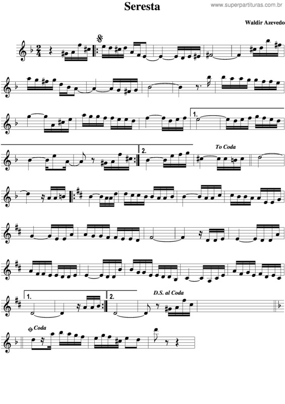 Partitura da música Seresta v.2