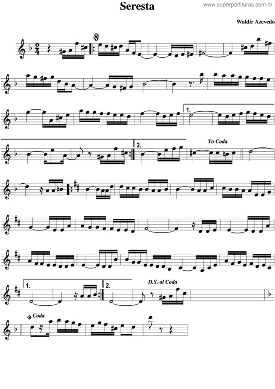 Partitura da música Seresta v.2