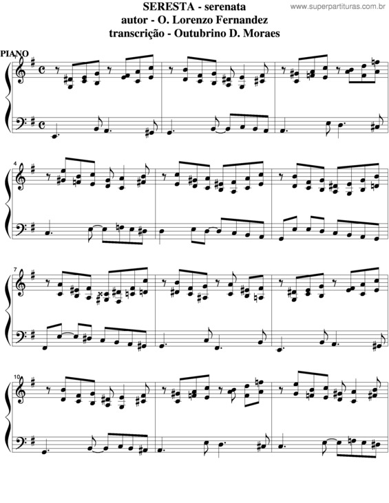 Partitura da música Seresta v.4