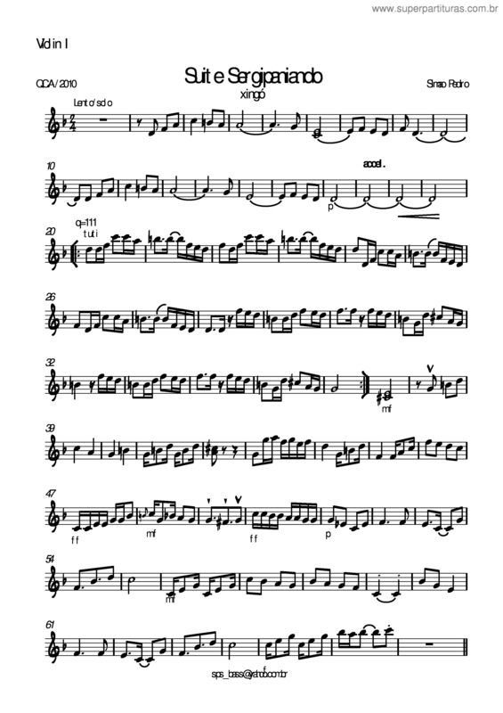 Partitura da música Sergipaniando v.2