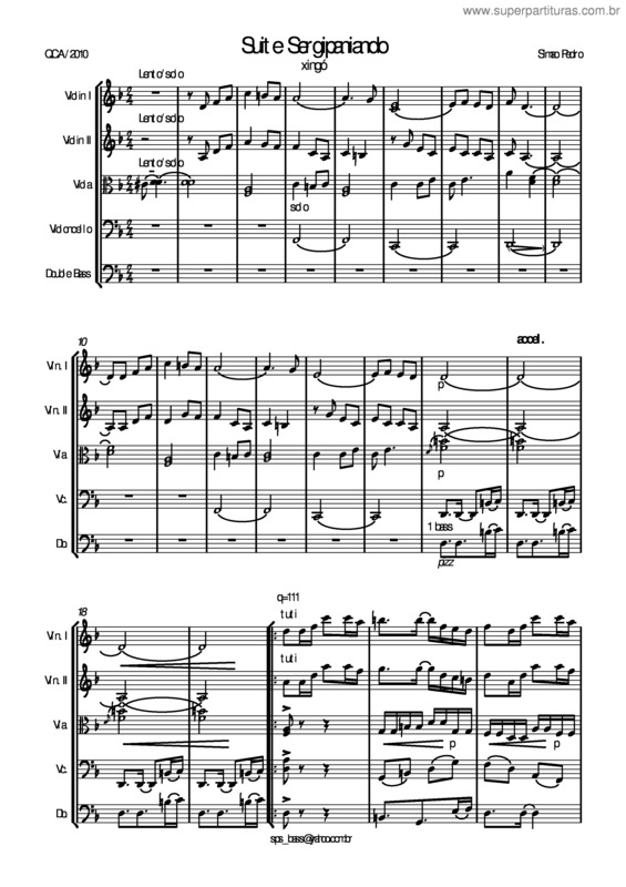 Partitura da música Sergipaniando