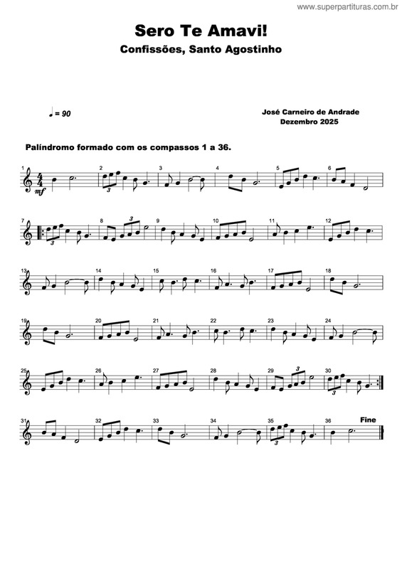 Partitura da música Sero Te Amavi!