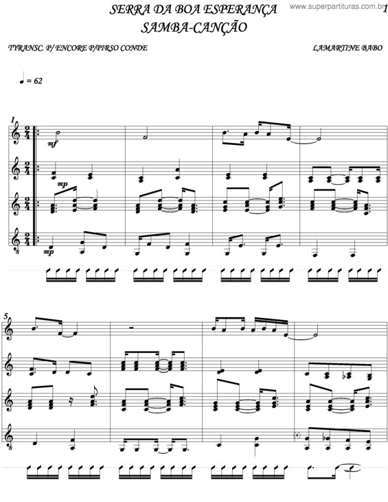 Partitura da música Serra Da Boa Esperança v.3