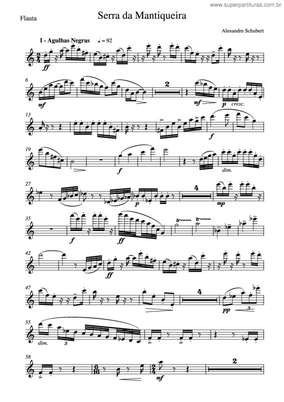 Partitura da música Serra da Mantiqueira v.2