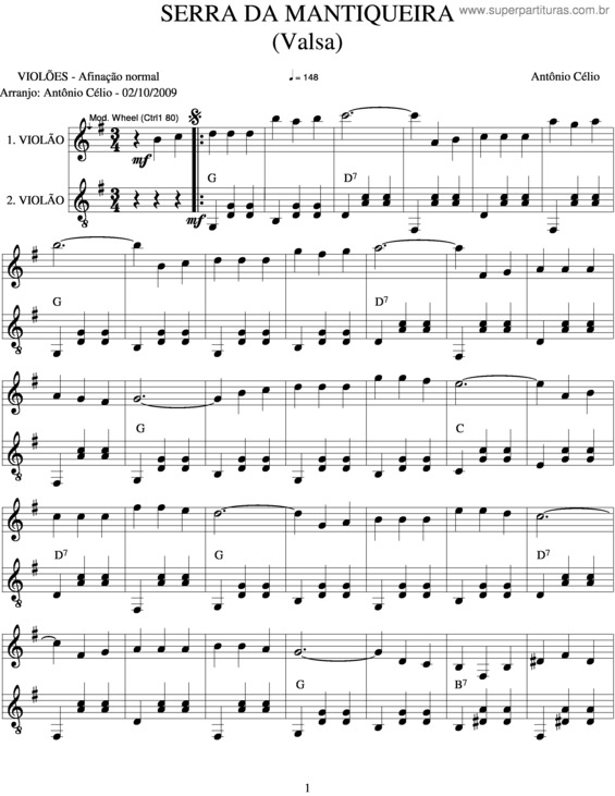 Partitura da música Serra Da Mantiqueira v.3