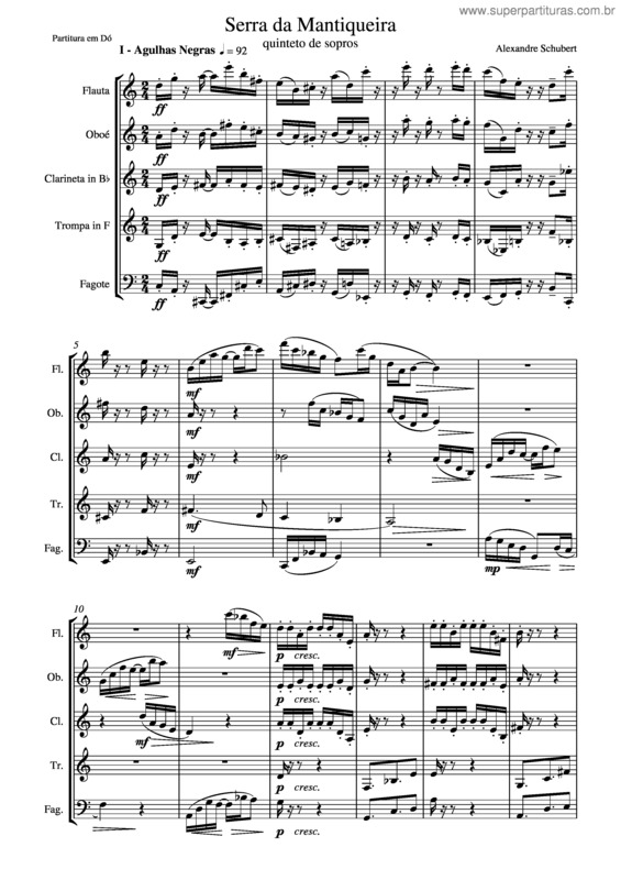 Partitura da música Serra da Mantiqueira