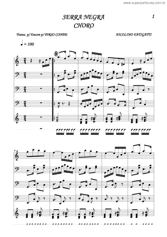 Partitura da música Serra Negra v.3