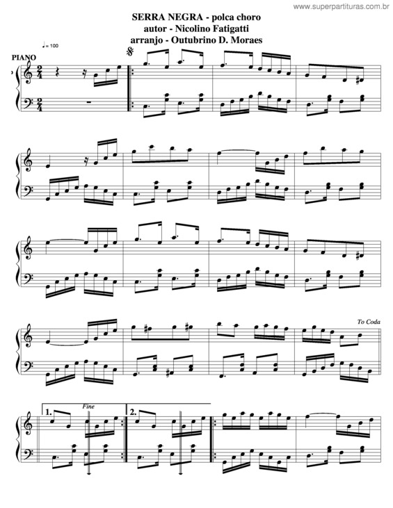 Partitura da música Serra Negra v.4