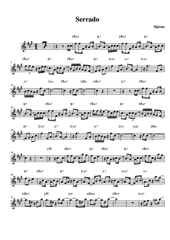 Partitura da música Serrado v.2