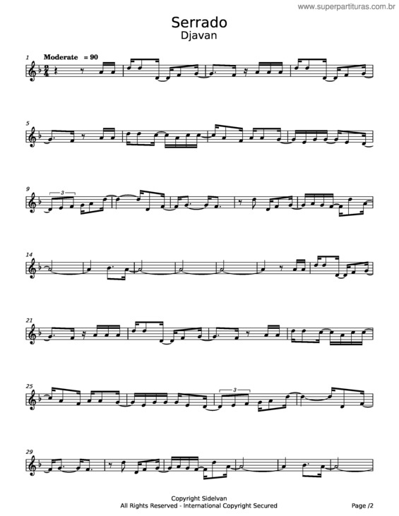 Partitura da música Serrado v.6