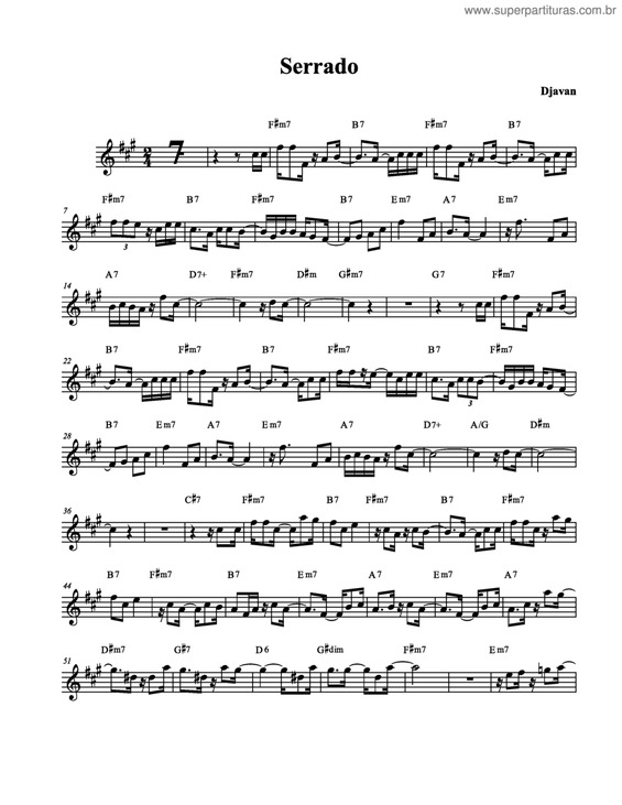 Partitura da música Serrado