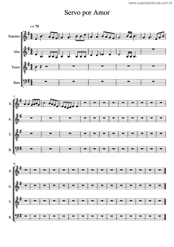Partitura da música Servo Por Amor – Gen Verde Servo Por Amor
