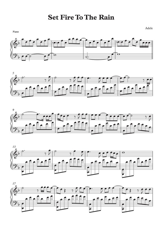 Partitura da música Set Fire To The Rain v.7