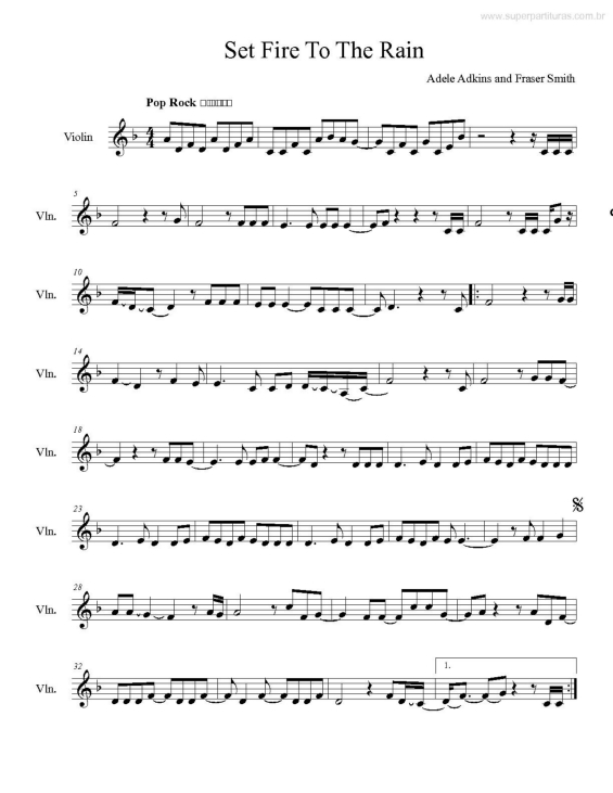 Partitura da música Set Fire to the Rain