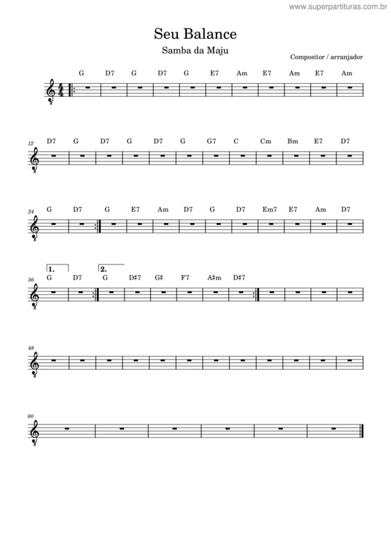Partitura da música Seu Balance Maju