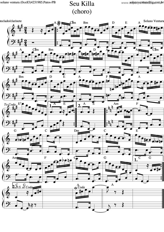 Partitura da música Seu Killa v.2