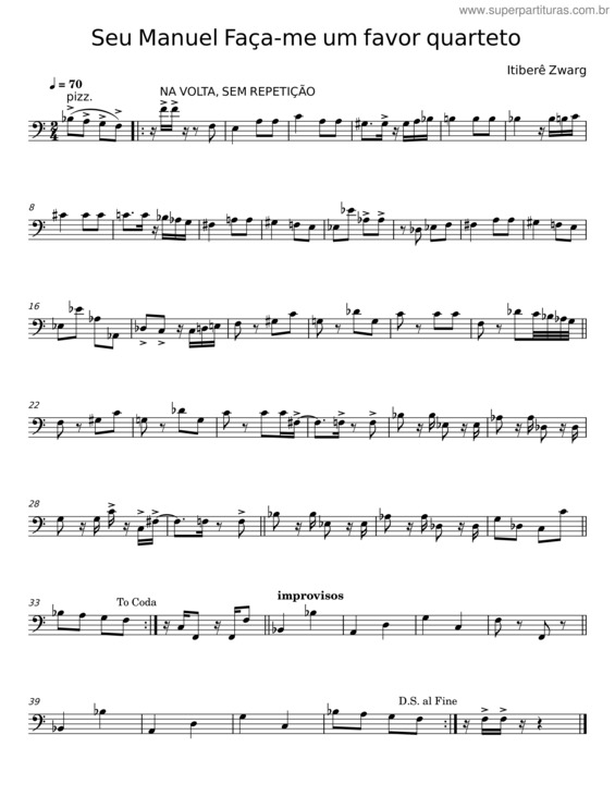 Partitura da música Seu Manuel Faça–Me Um Favor Quarteto
