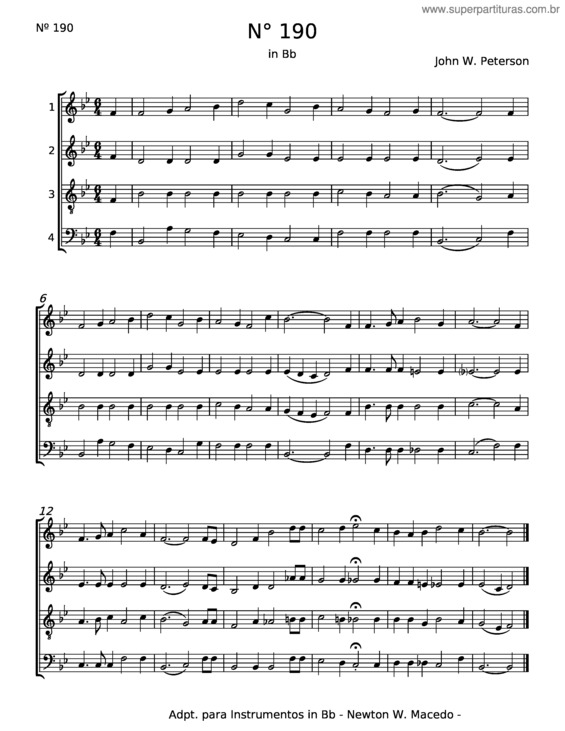 Partitura da música Seu Maravilhoso Olhar – John W. Peterson