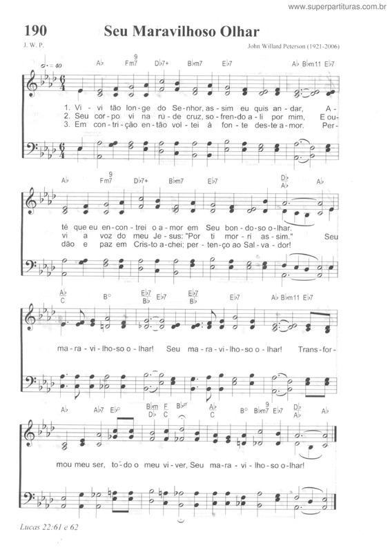 Partitura da música Seu Maravilhoso Olhar v.2