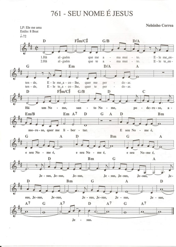 Partitura da música Seu Nome É Jesus 2