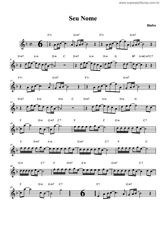 Partitura da música Seu Nome v.3