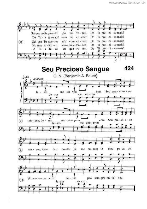 Partitura da música Seu Precioso Sangue