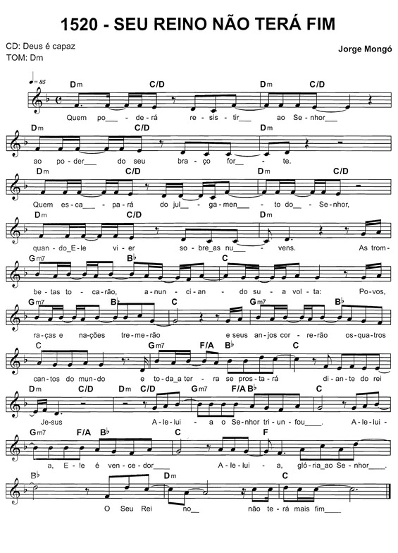 Partitura da música Seu Reino Não Terá Fim