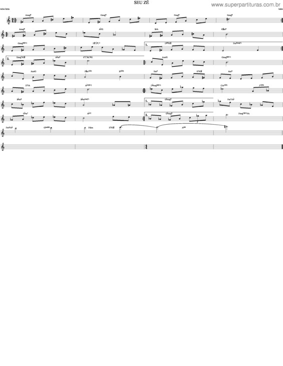 Partitura da música Seu Zé