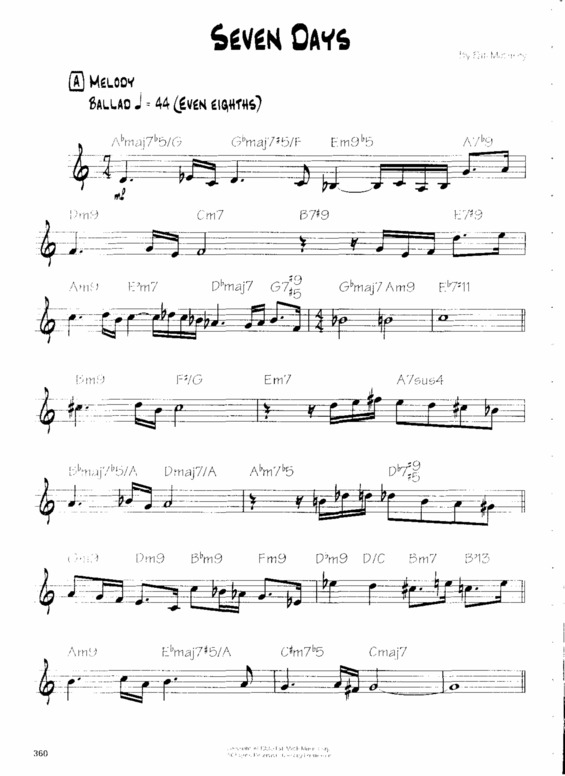 Partitura da música Seven Days