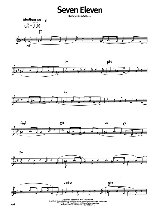 Partitura da música Seven Eleven