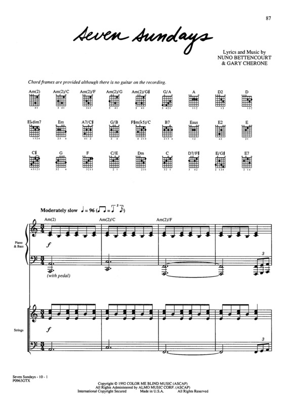 Partitura da música Seven Sundays v.2