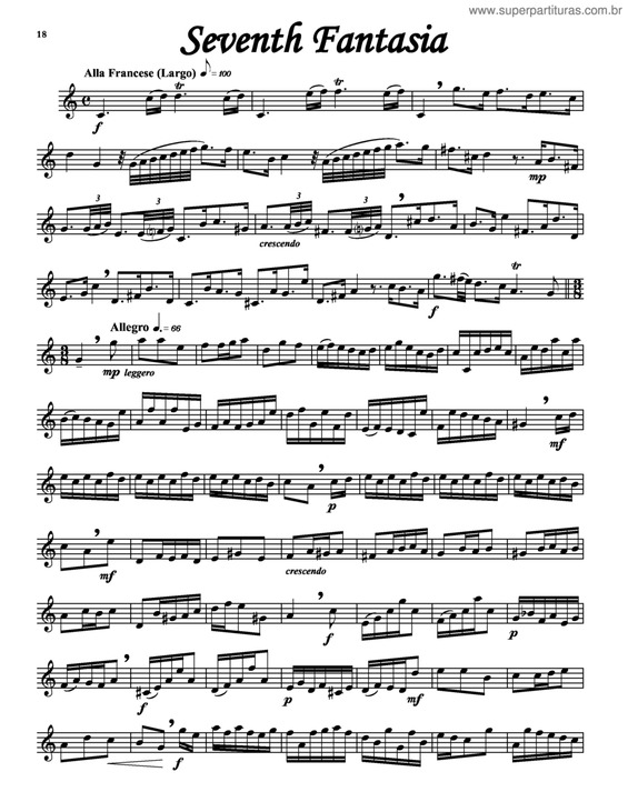 Partitura da música Seventh Fantasia