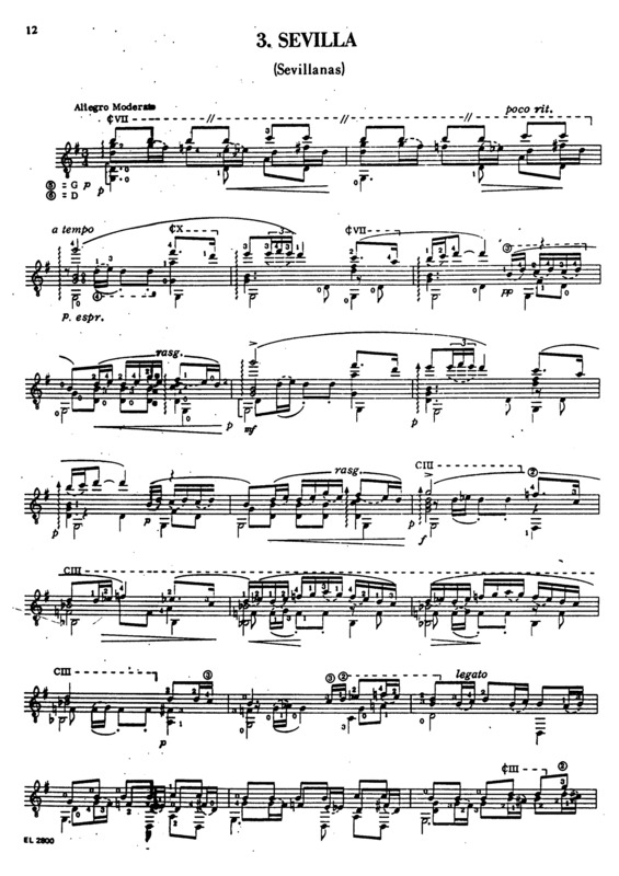 Partitura da música Sevilla