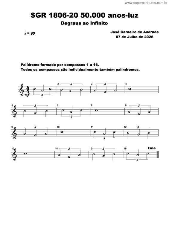 Partitura da música Sgr 1806-20 50.000 Anos-Luz