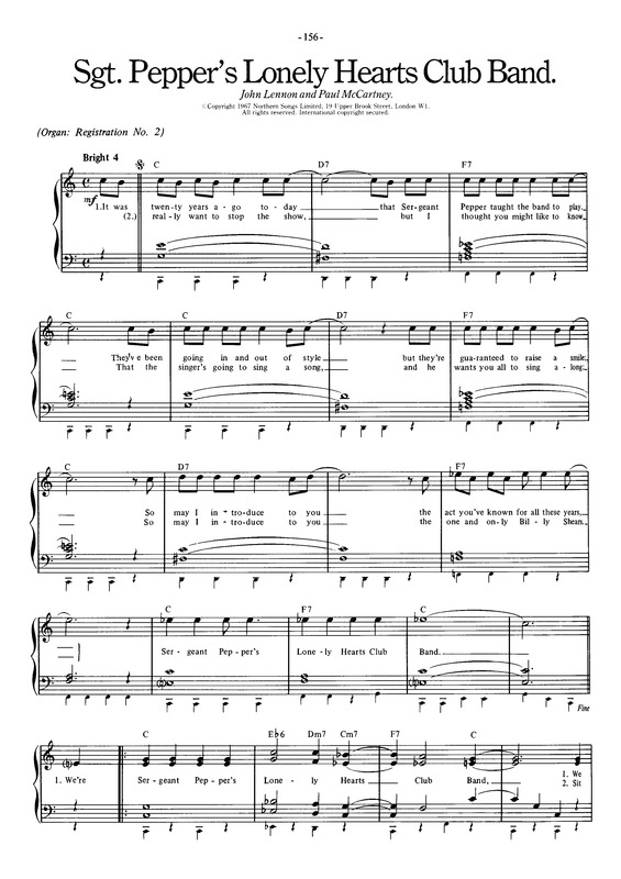 Partitura da música Sgt. Pepper´s Lonely Hearts Club Band v.3