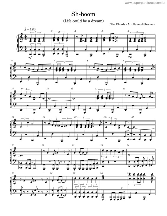 Partitura da música Sh–Boom