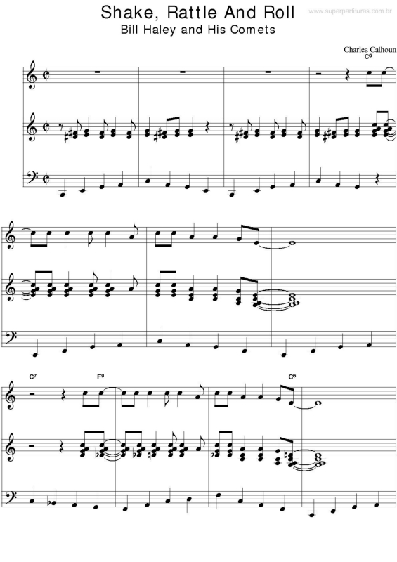 Partitura da música Shake, Rattle and Roll