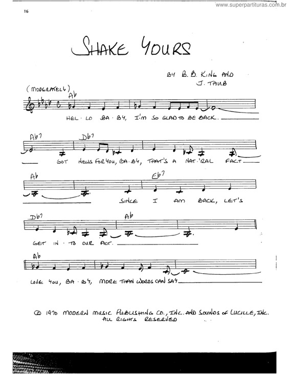 Partitura da música Shake yours