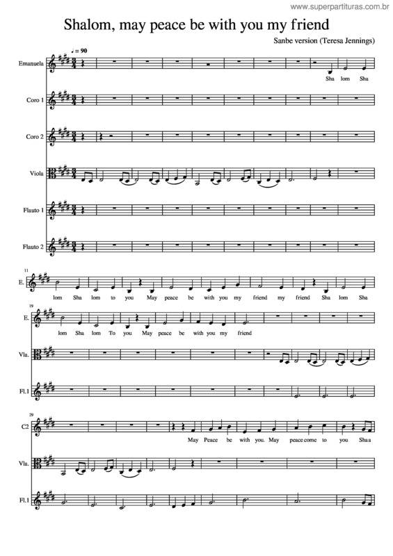 Partitura da música Shalom,_May_Peace_Be_With_You_My_Friend–Sanbe Version