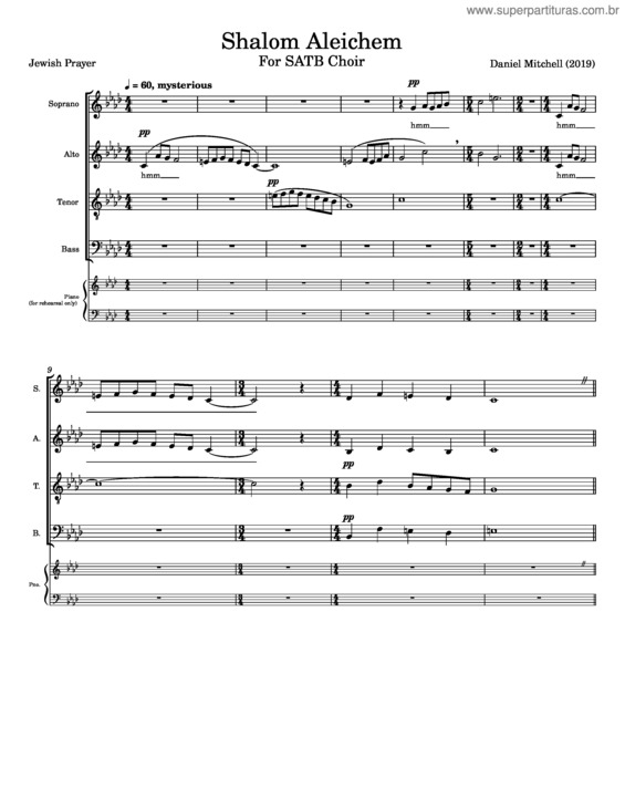 Partitura da música Shalom Aleichem v.4