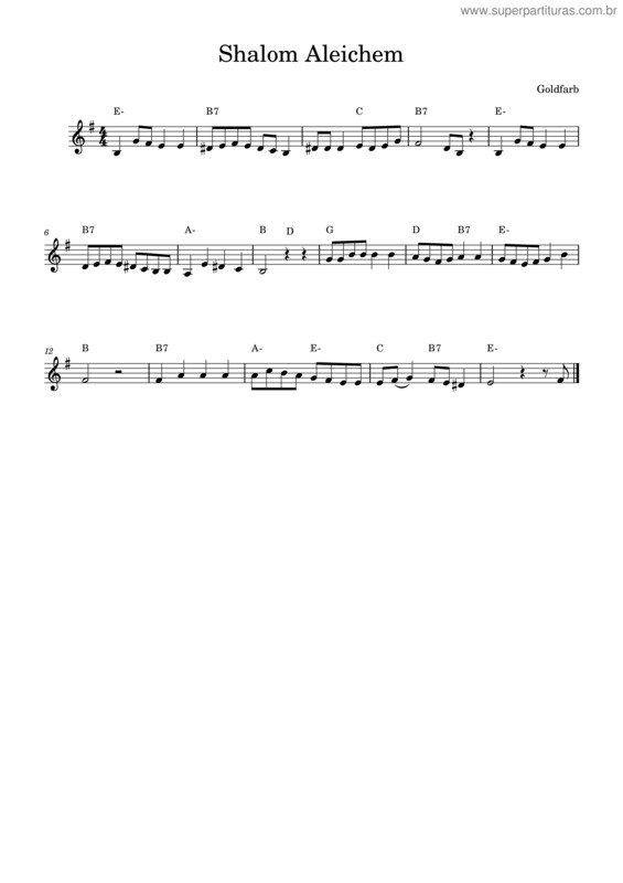 Partitura da música Shalom Aleichem v.8