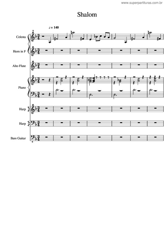 Partitura da música Shalom v.2