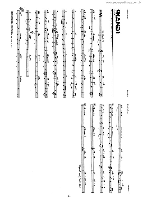 Partitura da música Shandi