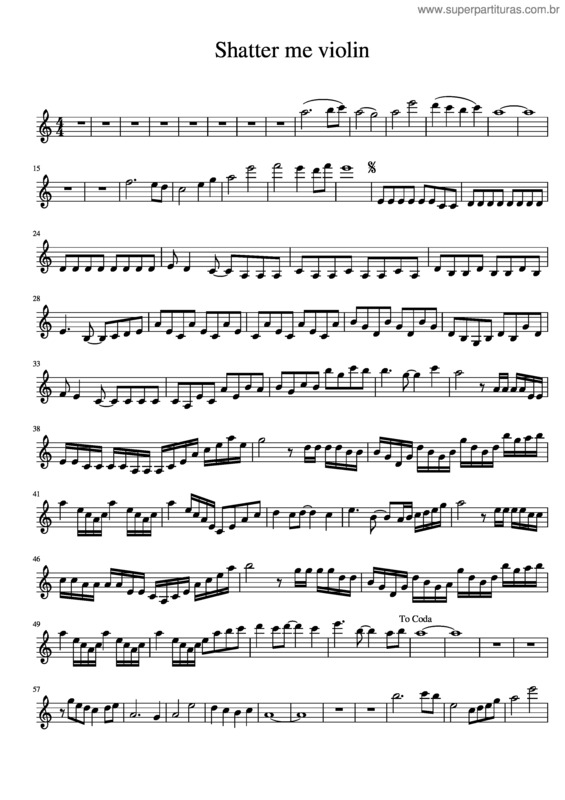 Partitura da música Shatter Me