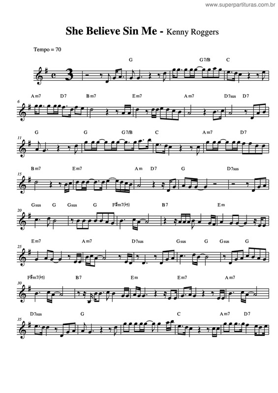 Partitura da música She Believe Sin Me v.2