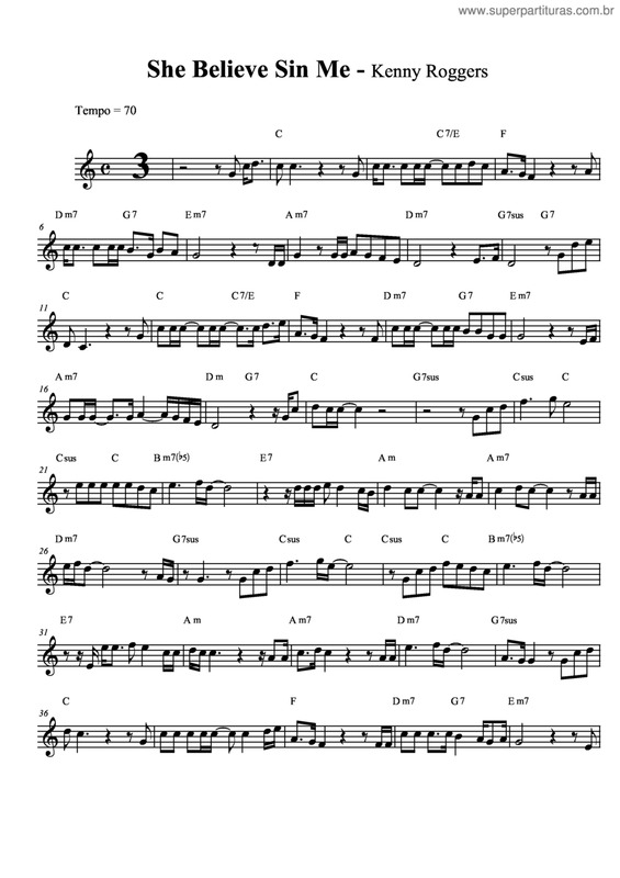 Partitura da música She Believe Sin Me