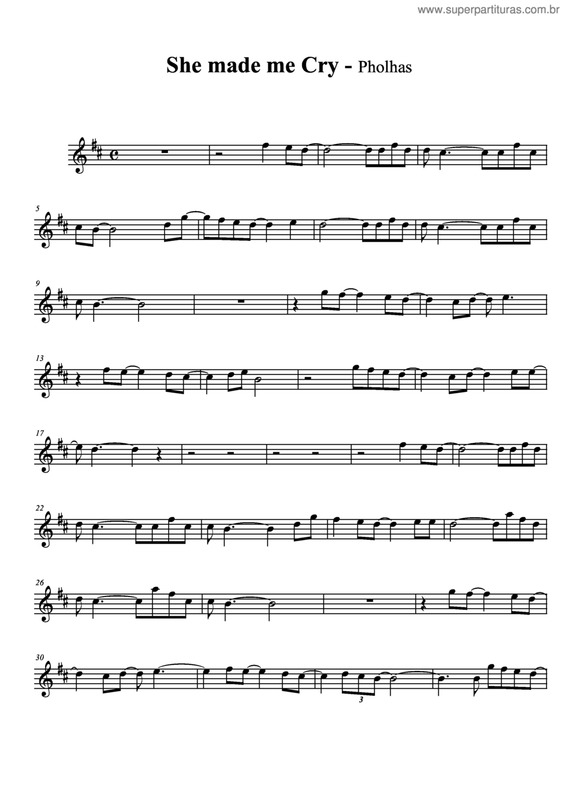 Partitura da música She Made Me Cry v.3