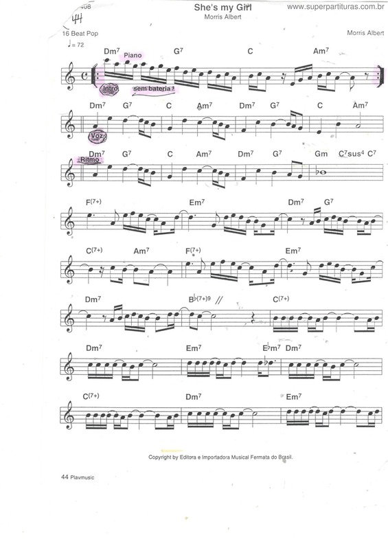 Partitura da música She`s My Girl 1