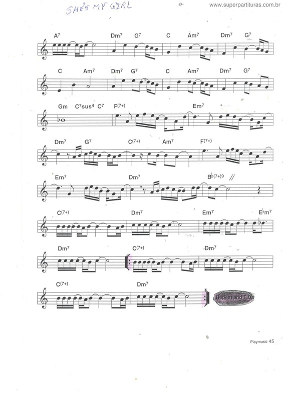 Partitura da música She`s My Girl 2